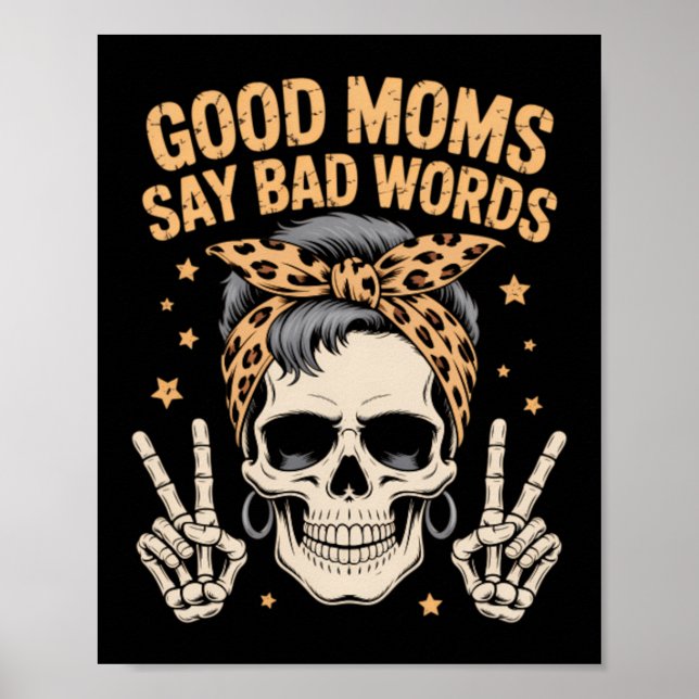 Poster Esqueleto Engraçado Mãe Coque Desarrumado (Frente)