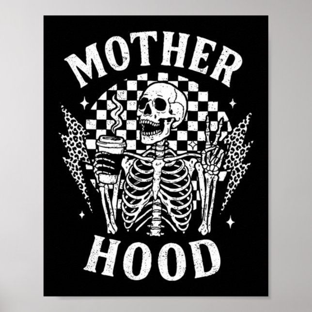Poster Esqueleto Engraçado Maternidade Vida de Mãe Engraç (Frente)