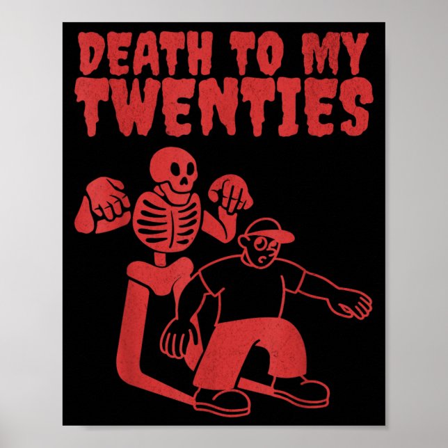 Poster Esqueleto Engraçado Morte Para Citação dos Vinte A (Frente)