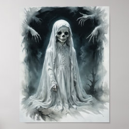 Poster Esqueleto fantasmagórico de criança amaldiçoada