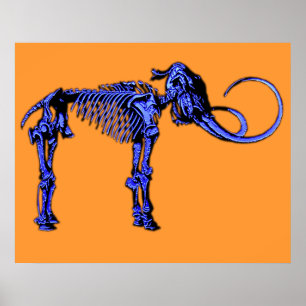 Pôster Esqueleto gigantesco azul