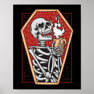 Poster Esqueleto Gótico no Gótico de Coffin Mall Aest Hal