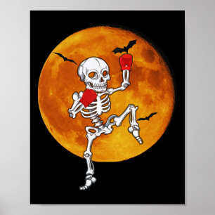Poster Esqueleto Muay Thai Halloween Kickboxing Mma