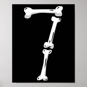 Poster Esqueleto Osso Número 7 Sinistro Número 67 Seis Se