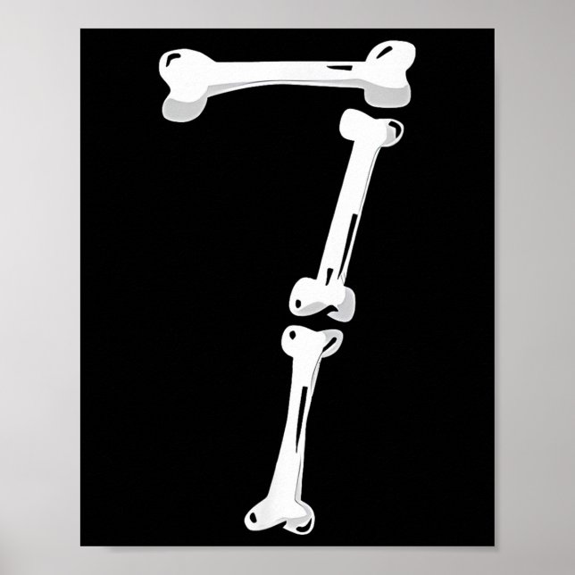 Poster Esqueleto Osso Número 7 Sinistro Número 67 Seis Se (Frente)