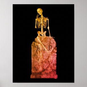 Poster Esqueleto Rindo No Halloween De Tombstone