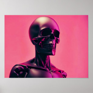 Poster Esqueleto Robô Futurístico