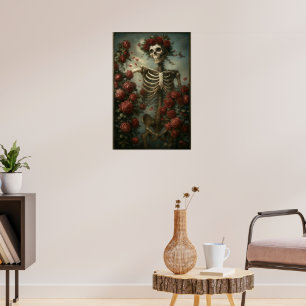 Poster Esqueleto & Rosas