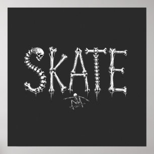 Poster Esqueleto SKATE Design Horror