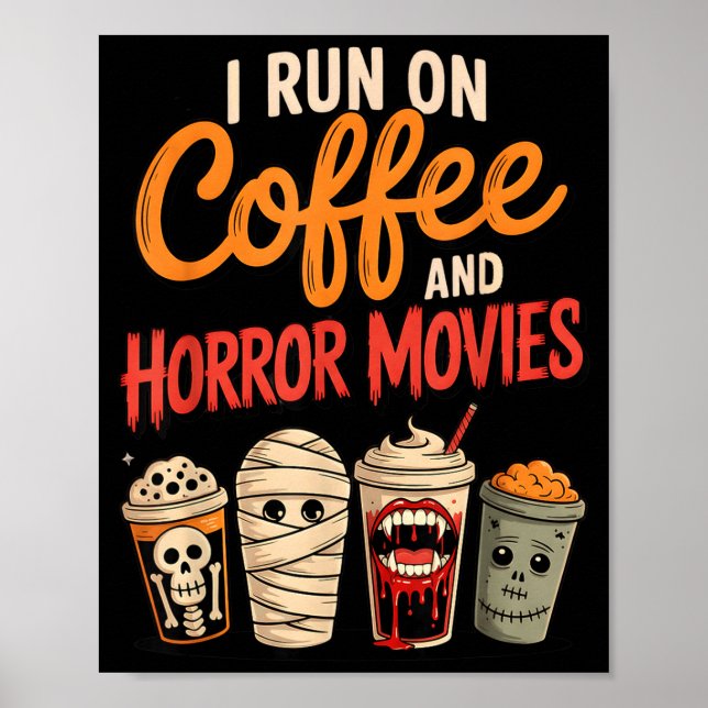 Poster Esqueleto vampiro que funciona à base de café e fi (Frente)