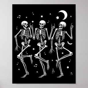 Poster Esqueletos Dançantes Halloween Dança de Esqueleto 