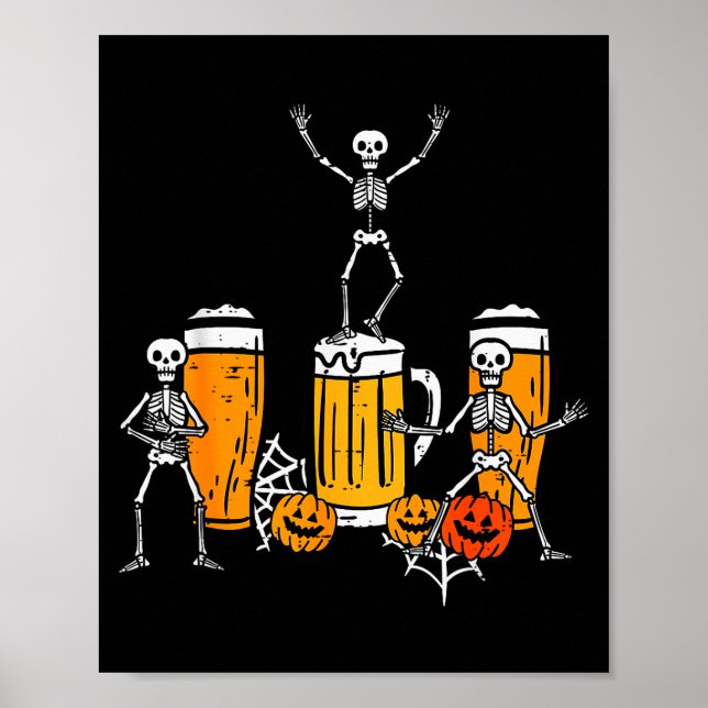 Poster Esqueletos de Equipe de Halloween Dançando Fantasi (Frente)