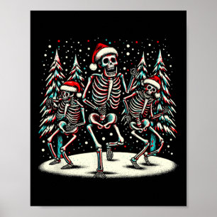Poster Esqueletos de Natal - Figurino de Dia das Bruxas d