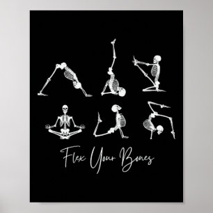 Poster Esqueletos de Yoga Namaste Funny Halloween Flex Yo