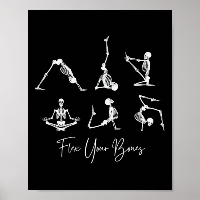 Poster Esqueletos de Yoga Namaste Funny Halloween Flex Yo (Frente)