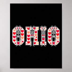 Poster Esqueletos engraçados de O-h-i-o Ohio no Dia dos N