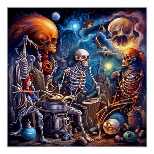 Pôster Esqueletos surreais II (Frente)