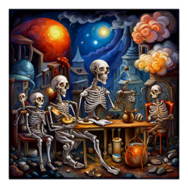 Pôster Esqueletos surreais IV