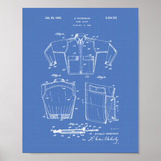 Poster Esquema de arte patenteada da Jaqueta esportiva de