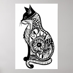 Poster Esquema de gato bonito II Pequeno