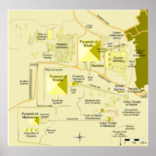 Pôster Esquema do diagrama complexo pirâmide de Giza