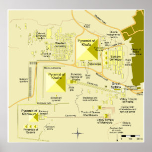 Pôster Esquema do diagrama complexo pirâmide de Giza
