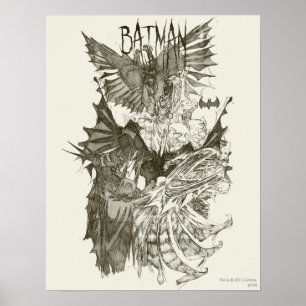 Poster Esquema do Lápis do Nó Gráfico do Batman