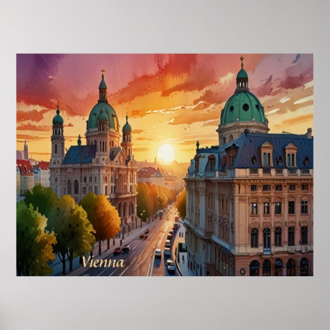 Poster Esquema Vibrante do Monograma de Viena | (Frente)