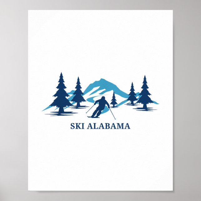 Poster Esqui Alabama Ski Resort Skiier _1 (Frente)
