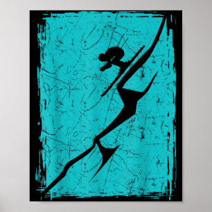 Poster Esqui alpino encosta aflita esqui downhill esquiad