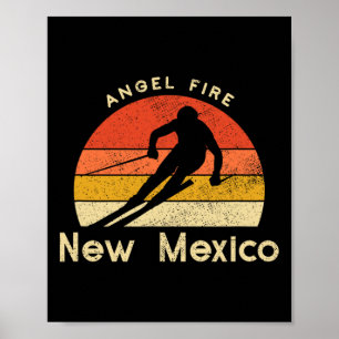 Poster Esqui Antigo Angel Fire Montanha Novo México