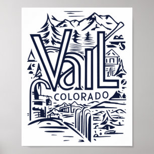 Poster Esqui ao Ar Livre Legal Souvenir Vintage Visite Va