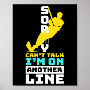 Poster Esqui Aquático Estou Em Outra Linha Eu Verão Esqui