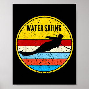 Poster Esqui Aquático Retro Esqui Na Água Esportes Aquáti
