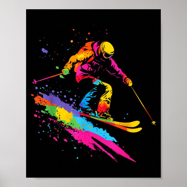 Poster Esqui colorido de esqui (Frente)