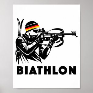 Poster Esqui cross-country esportes de inverno biatlo