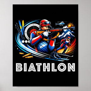 Poster Esqui cross-country esportes de inverno biatlo