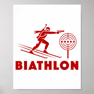 Poster Esqui cross-country esportes de inverno biatlo