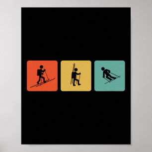 Poster Esqui cross-country Esqui vintage Ski-tours Esqui 