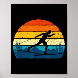 Poster Esqui cross-country retrô vintage - esportes de in