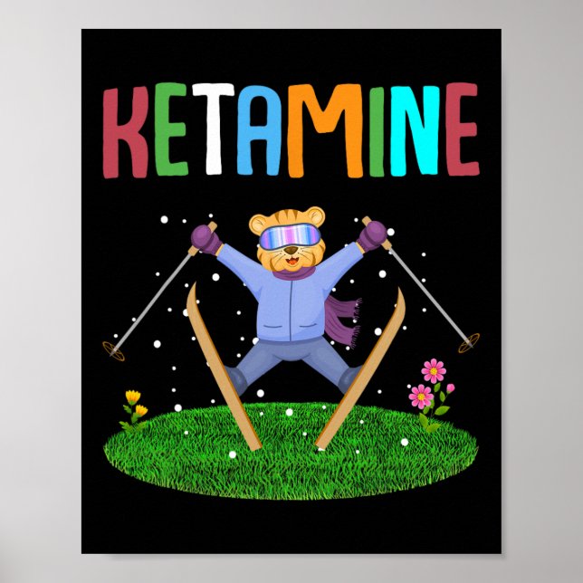 Poster Esqui de Esquiar Urso Cetamina  (Frente)