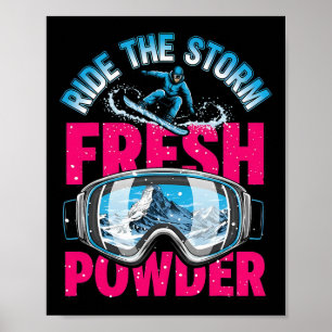 Poster Esqui de Neve ao Ar Livre Snowboard Pó Fresco