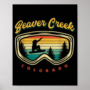 Poster Esqui de neve colorido vintage Beaver creek colora