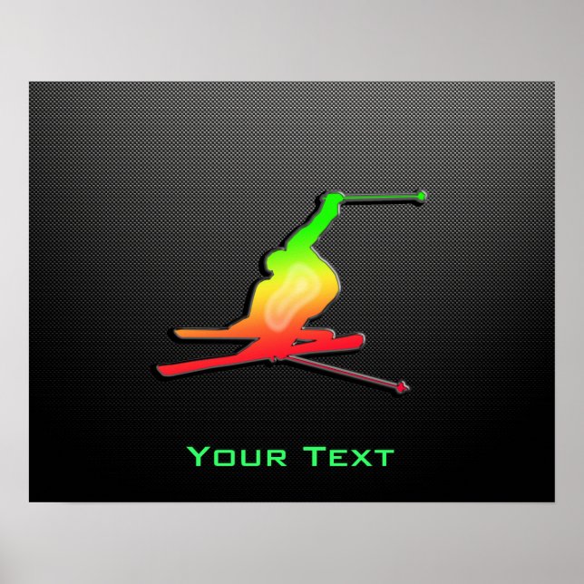 Poster Esqui de neve elegante (Frente)