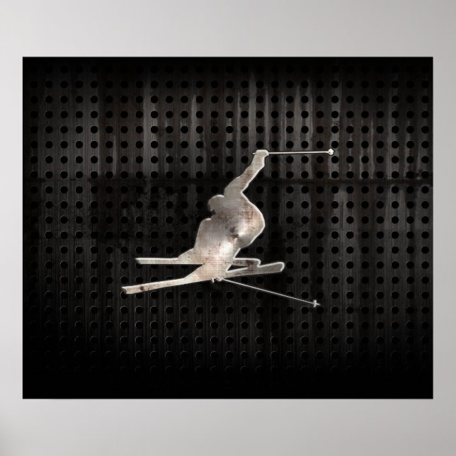 Pôster Esqui de neve; preto Legal (Frente)