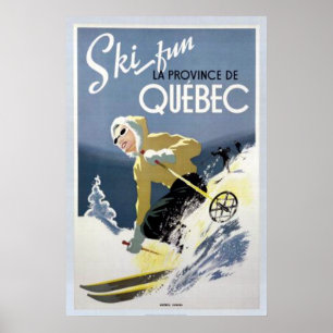 Pôster Esqui de Quebeque do vintage