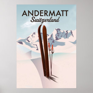 Poster esqui de Suiça Andermatt