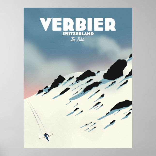 Poster Esqui de Suiça Verbier (Frente)