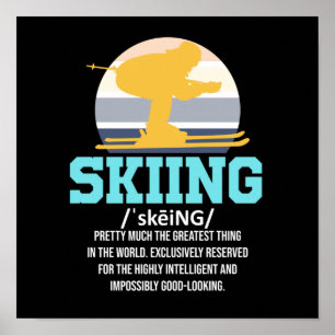 Poster Esqui Definição Ski Skier Snowboard Winter