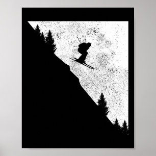 Poster Esqui Descida Esqui Livre Esportes de Inverno Esqu